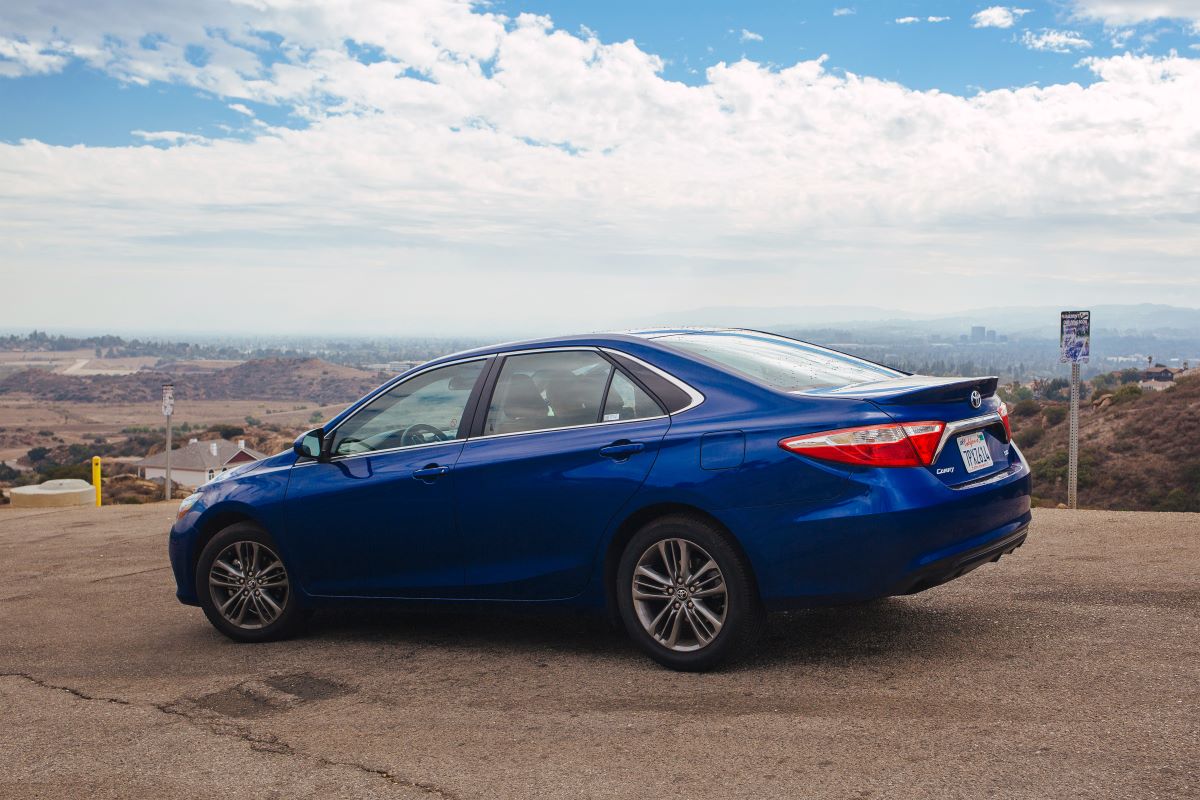 blue toyota sedan