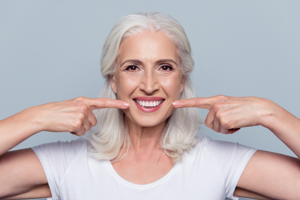 old woman restored teeth