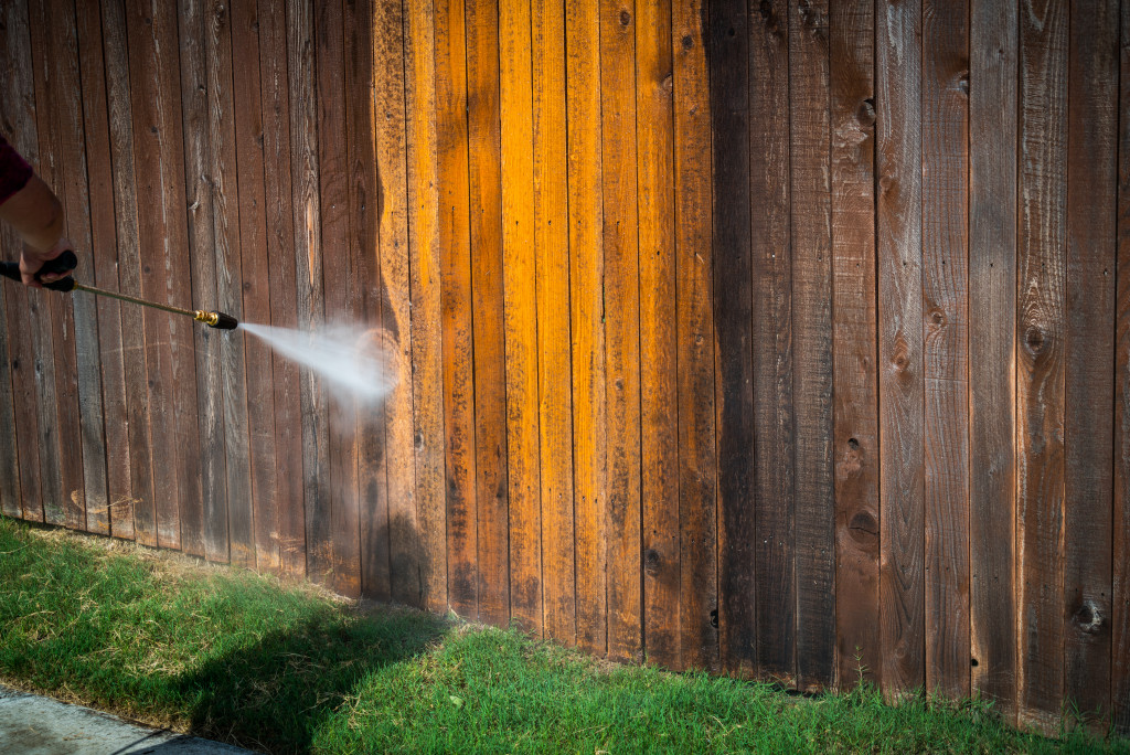 Power washing home exterior