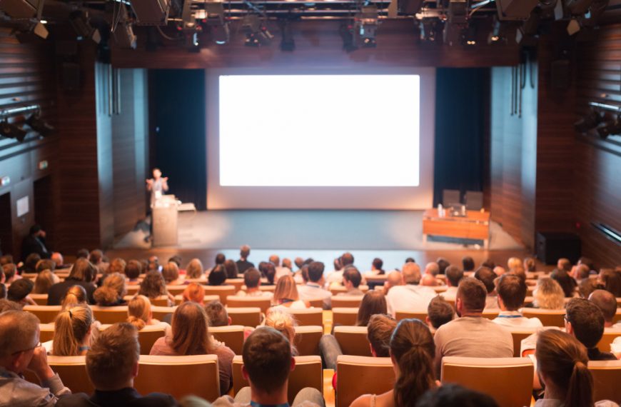 Business event in a conference hall