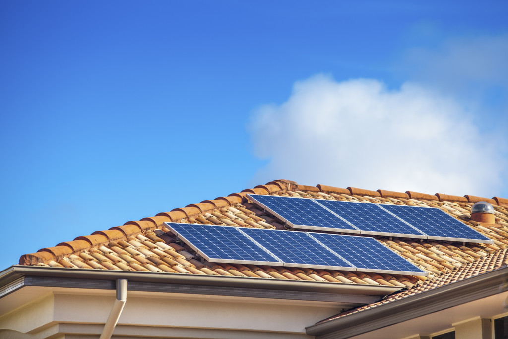 Solar panels on the roof of a home