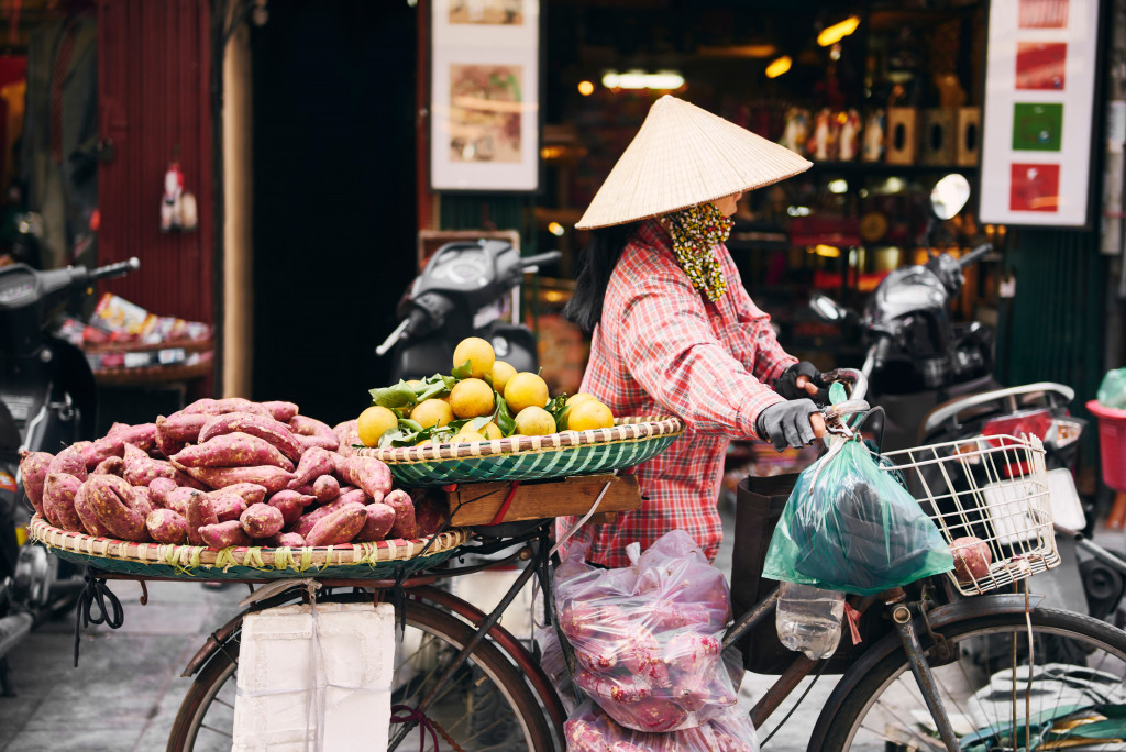 female vendor in Vietnam 